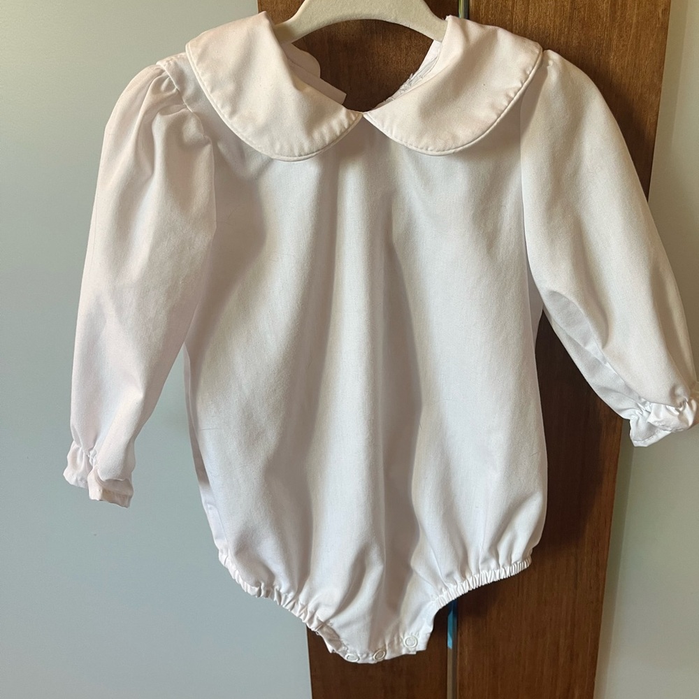 White Long Sleeve Baby Onesie